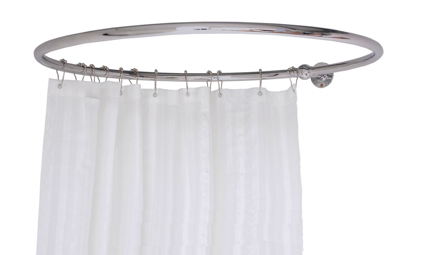 Round And Oval Chrome Shower Curtain Rails With Optional Longer 750mm